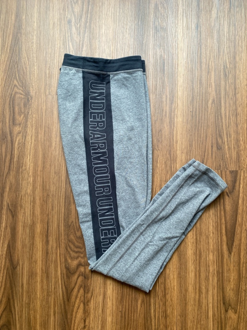 Under Armour | Gray Leggings with Black Logo Stripe